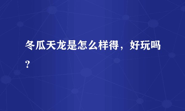 冬瓜天龙是怎么样得，好玩吗？