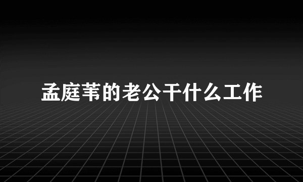 孟庭苇的老公干什么工作
