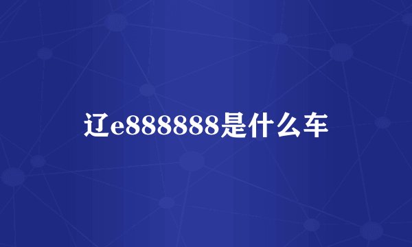 辽e888888是什么车