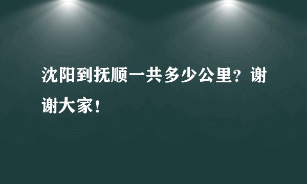 沈阳到抚顺一共多少公里?谢谢大家!