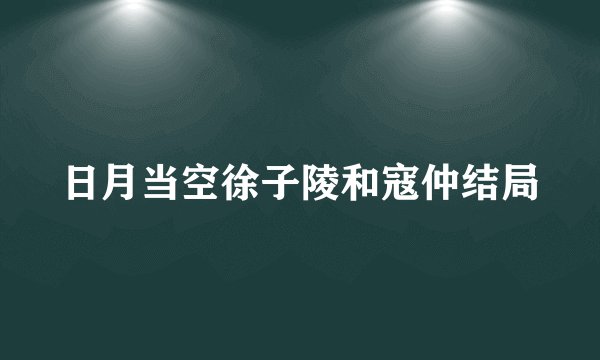 日月当空徐子陵和寇仲结局