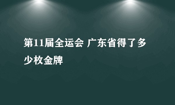 第11届全运会 广东省得了多少枚金牌