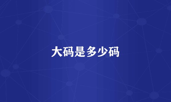 大码是多少码