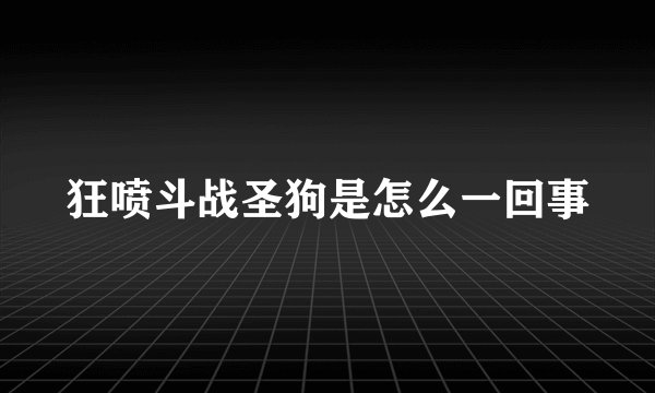 狂喷斗战圣狗是怎么一回事