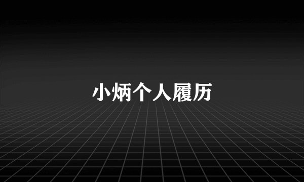 小炳个人履历