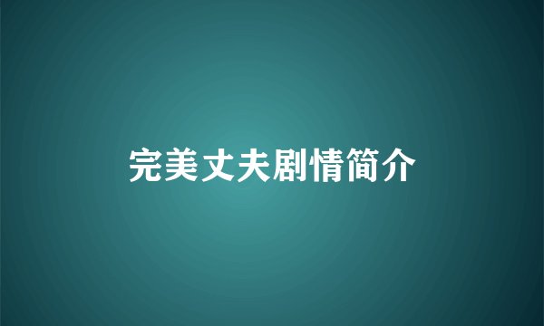 完美丈夫剧情简介