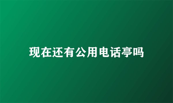 现在还有公用电话亭吗