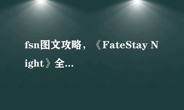 fsn图文攻略,《FateStay Night》全面攻略,游戏技巧揭秘!