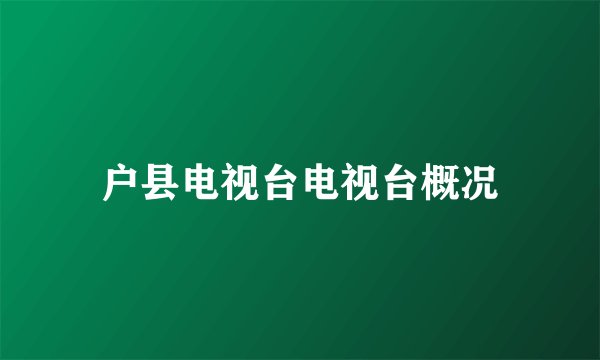 户县电视台电视台概况