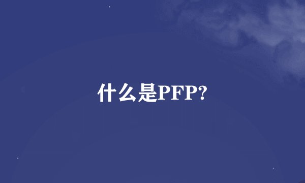 什么是PFP?