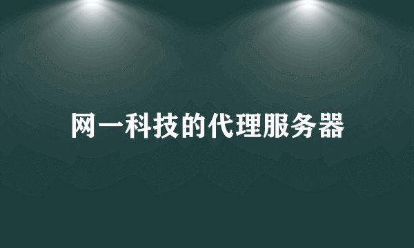 网一科技的代理服务器