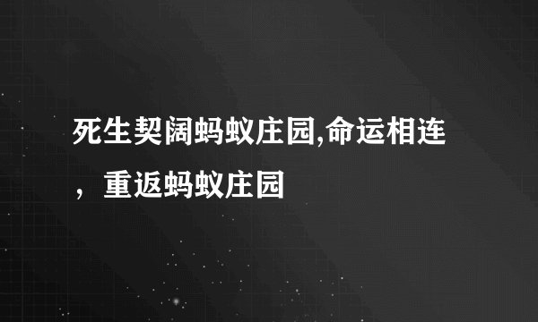 死生契阔蚂蚁庄园,命运相连,重返蚂蚁庄园