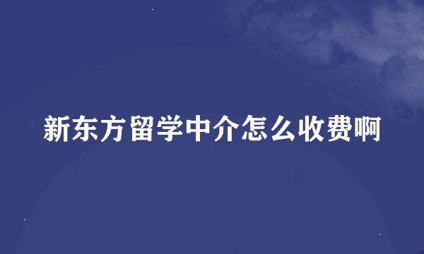 新东方留学中介怎么收费啊
