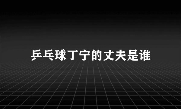 乒乓球丁宁的丈夫是谁