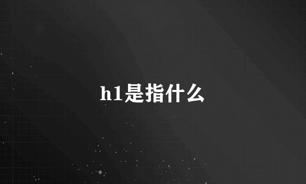 h1是指什么