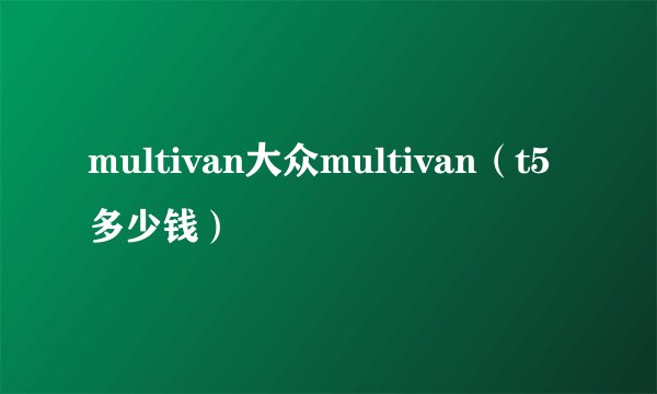 multivan大众multivan（t5多少钱）