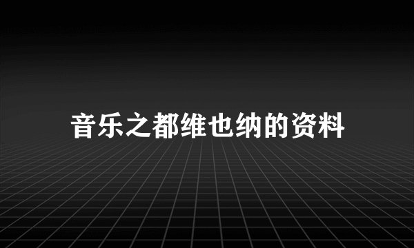 音乐之都维也纳的资料