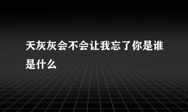 天灰灰会不会让我忘了你是谁是什么