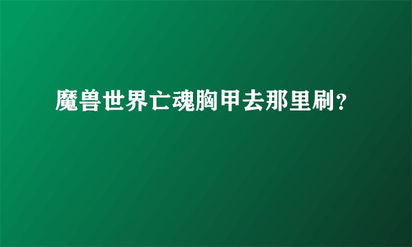 魔兽世界亡魂胸甲去那里刷？