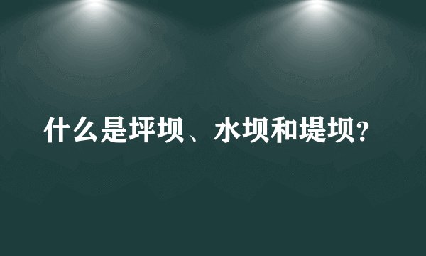 什么是坪坝、水坝和堤坝？