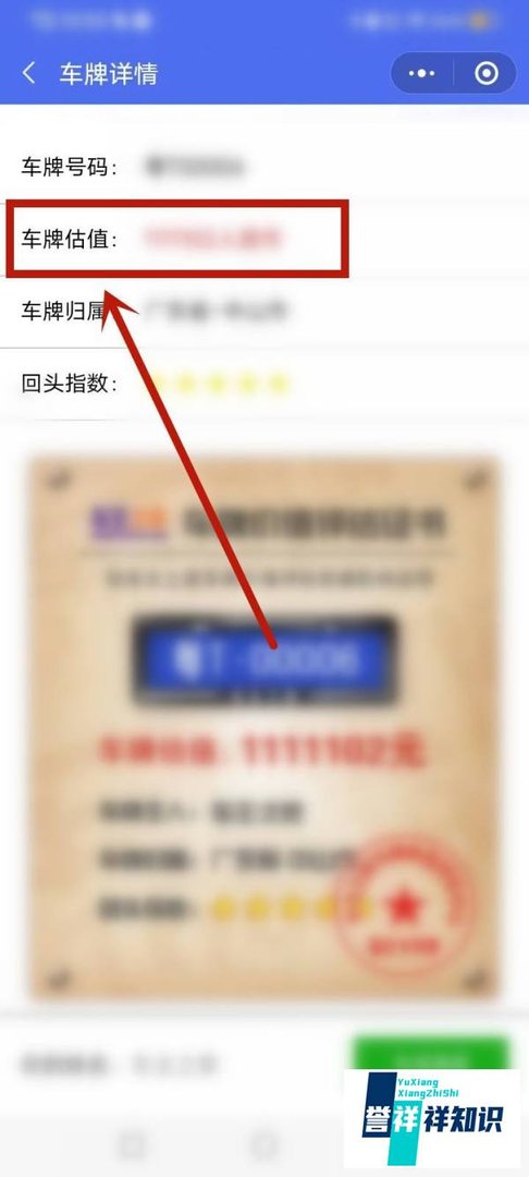 车牌价格评估怎么查