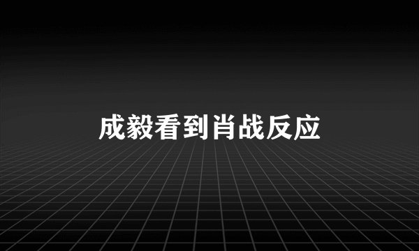 成毅看到肖战反应