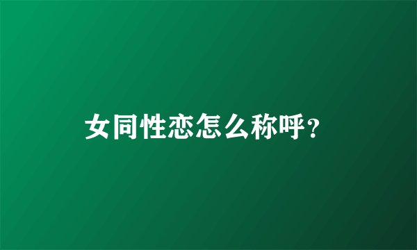 女同性恋怎么称呼？
