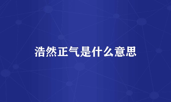 浩然正气是什么意思