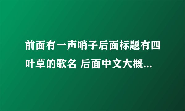 前面有一声哨子后面标题有四叶草的歌名 后面中文大概是 请别说爱你哟 爱你哟