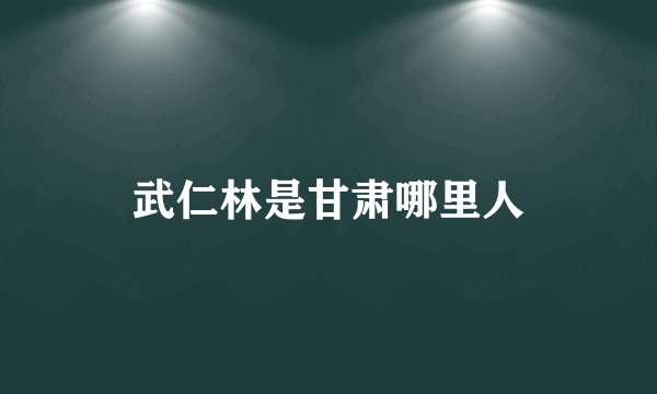 武仁林是甘肃哪里人