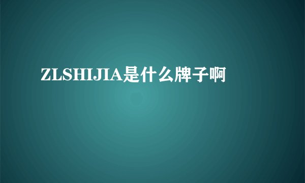 ZLSHIJIA是什么牌子啊