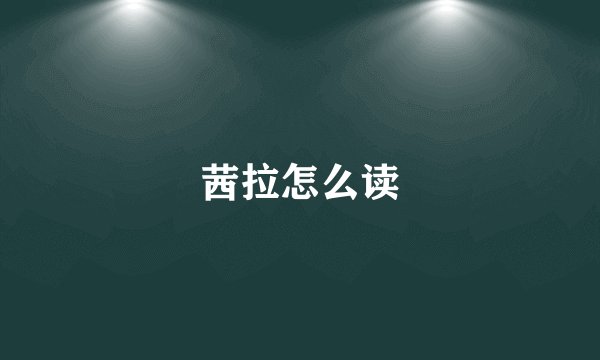 茜拉怎么读