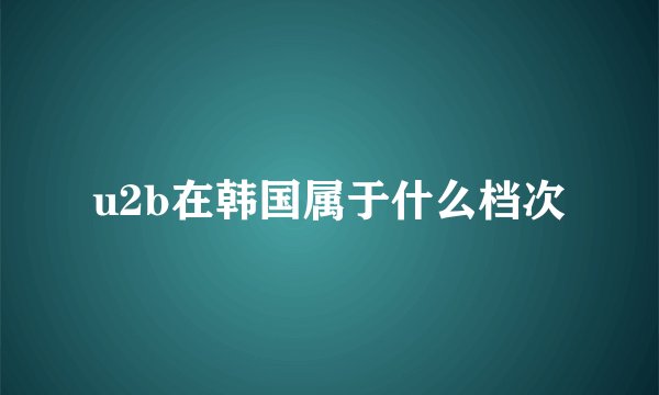 u2b在韩国属于什么档次