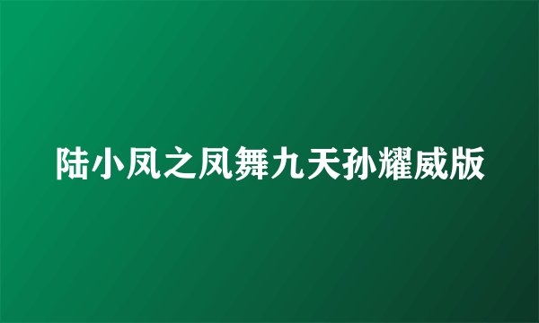 陆小凤之凤舞九天孙耀威版