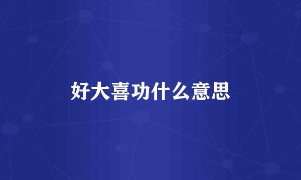 好大喜功什么意思