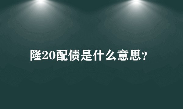 隆20配债是什么意思？