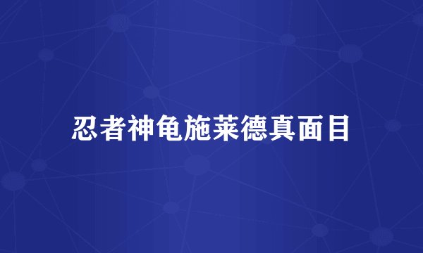 忍者神龟施莱德真面目
