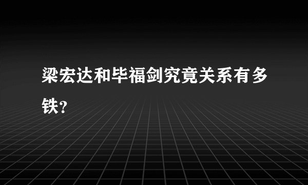 梁宏达和毕福剑究竟关系有多铁？