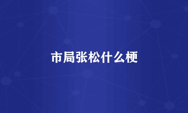 市局张松什么梗