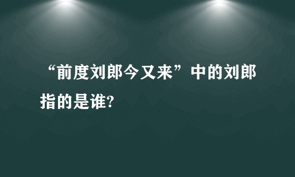 “前度刘郎今又来”中的刘郎指的是谁?