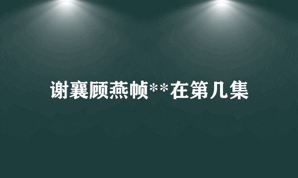 谢襄顾燕帧**在第几集