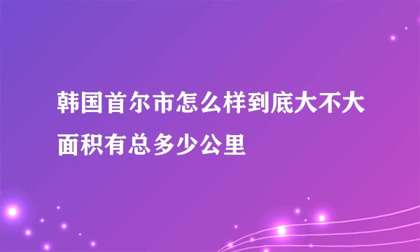 韩国首尔市怎么样到底大不大面积有总多少公里