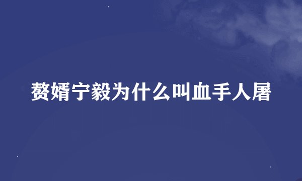 赘婿宁毅为什么叫血手人屠