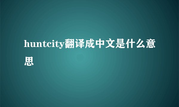 huntcity翻译成中文是什么意思