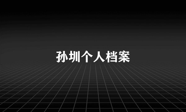 孙圳个人档案