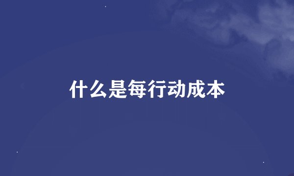 什么是每行动成本