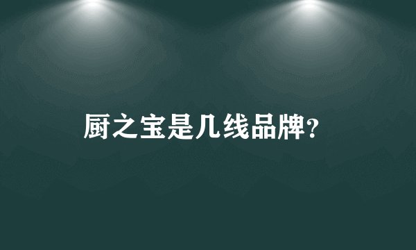 厨之宝是几线品牌？