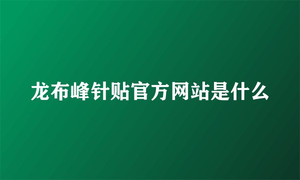 龙布峰针贴官方网站是什么