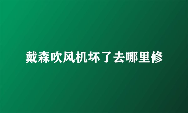 戴森吹风机坏了去哪里修