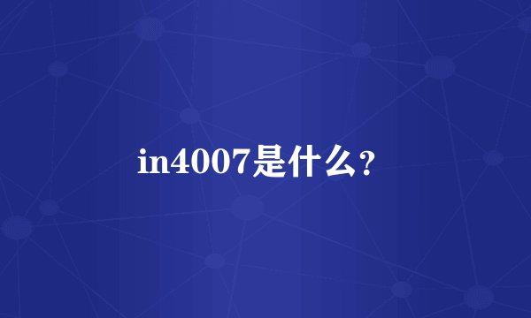 in4007是什么？